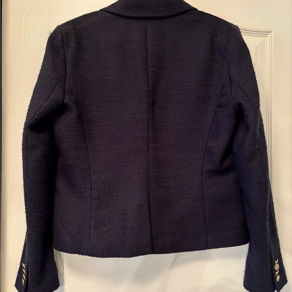 Ann Taylor Size 10 Midnight Blue Textured Blazer - Picture 5 of 7